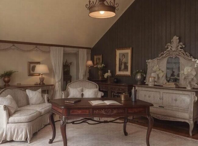 poddasze w stylu rustykalnym